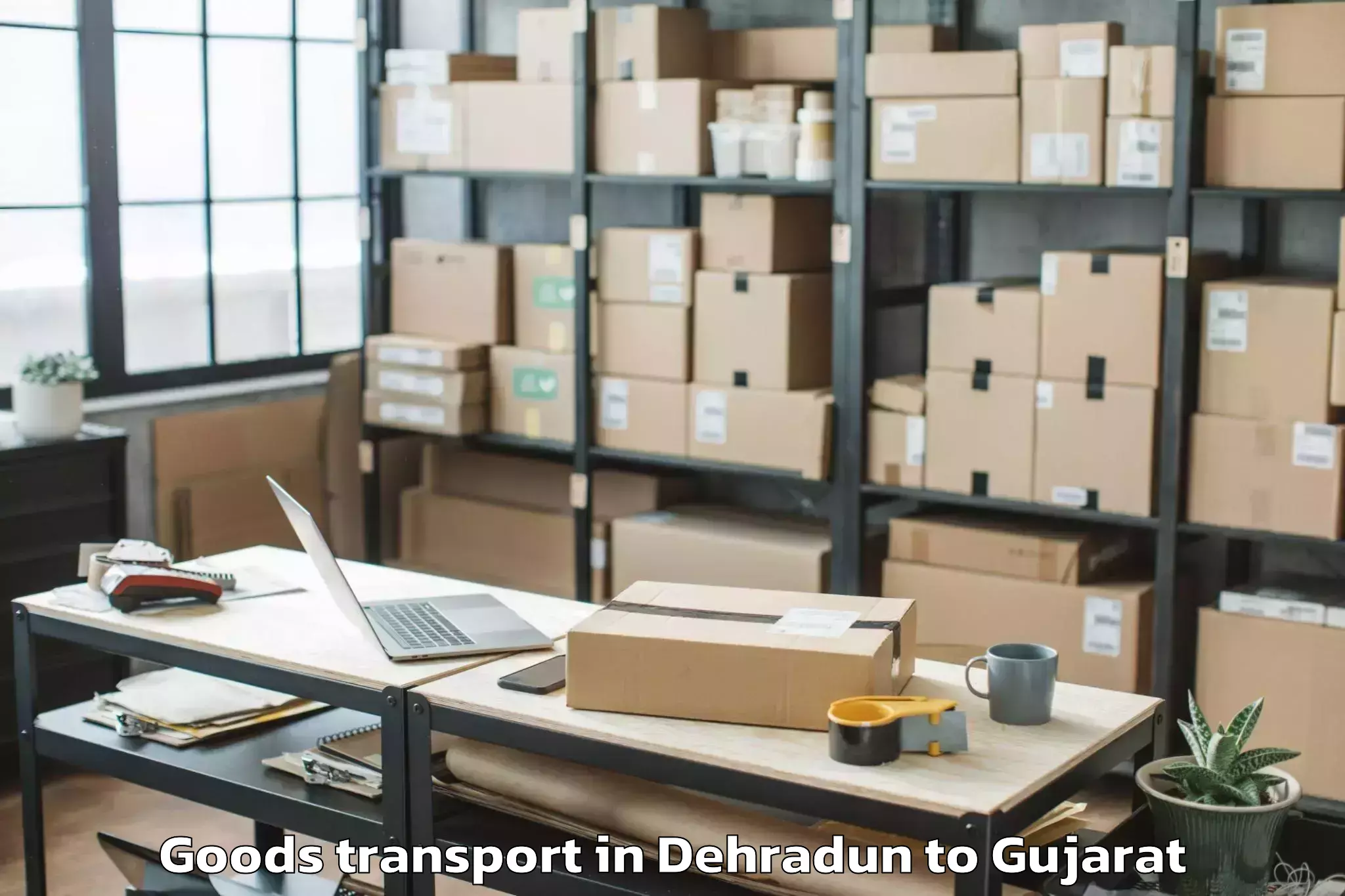 Book Dehradun to Satlasana Goods Transport Online